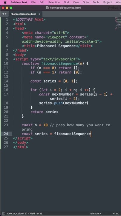 JavaScript Algorithms | Fibonacci Sequence Using Loops - YouTube