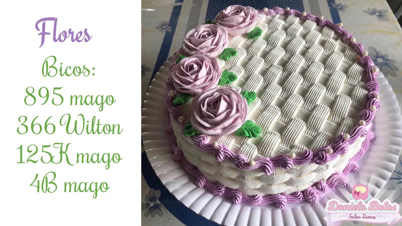 Bolo cesta de flores