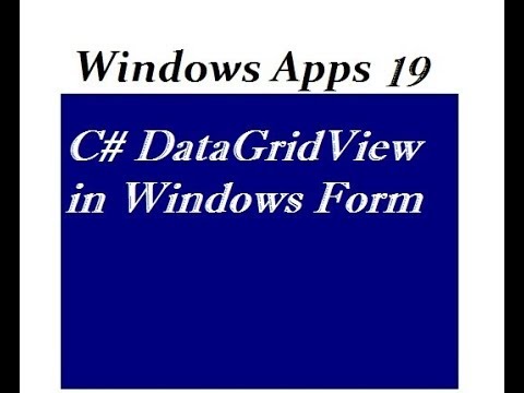 C# DataGridView in Windows Form