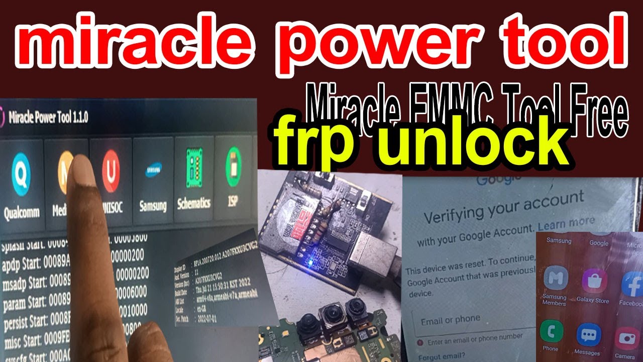 miracle power tool ll samsung a20s frp unlock ll free emmc tool YouTube
