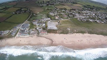 Praa Sands, Cornwall Aerial views from Multiplex Funcub, GoproHD