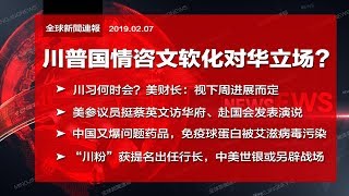 全球新闻连报｜川习何时会？美财长：视下周谈判而定；新兴医药“免疫球蛋白”恐染艾滋病毒；美议员挺蔡英文访华府；世银将成中美角力新战场？（20190207-2）