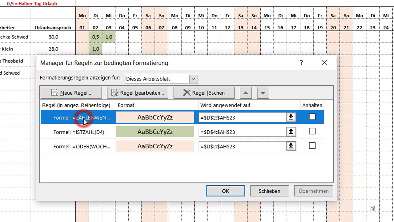 Excel Urlaubsplaner Kostenlose Vorlage Zum Download Anuschka Schwed