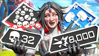 ABSOLUTELY INSANE 32 KILLS and 8,000 Damage Horizon Apex Legends Gameplay Season 15