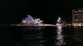 Vivid Sydney 2022 Opera house from the ferry