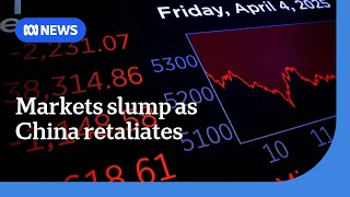 Global stocks plunge for second day as Trump tariff turmoil deepens | ABC NEWS