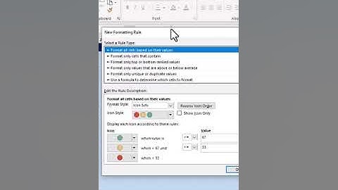 Format Icon set excel