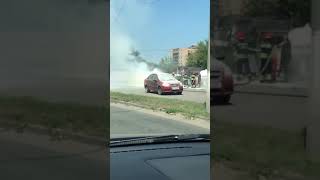 В Черкассах горела машина на заправке
