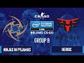 CS:GO - Heroic vs. Ninjas in Pyjamas [Mirage] Map 1 - IEM Beijing 2020 Online - Group B - EU