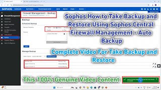 Sophos Firewall Management : How to take backup and restore || Sophos Cloud || Central Firewall 2024