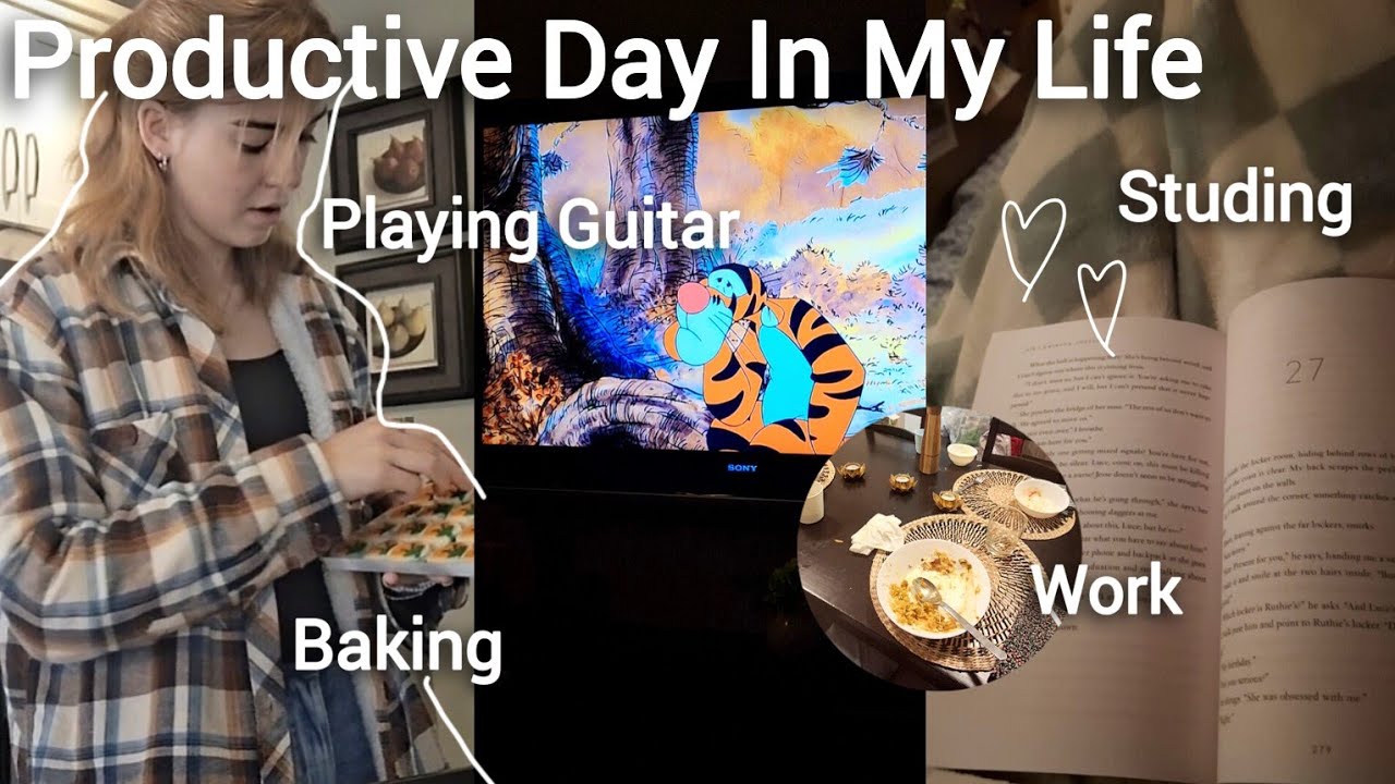 Productive Day In My Life! Baking, Studying, Work, Playing Guitar, Running | Jorja Swan