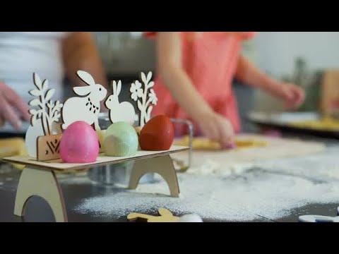 Cutting Easter Cookies Stock Video