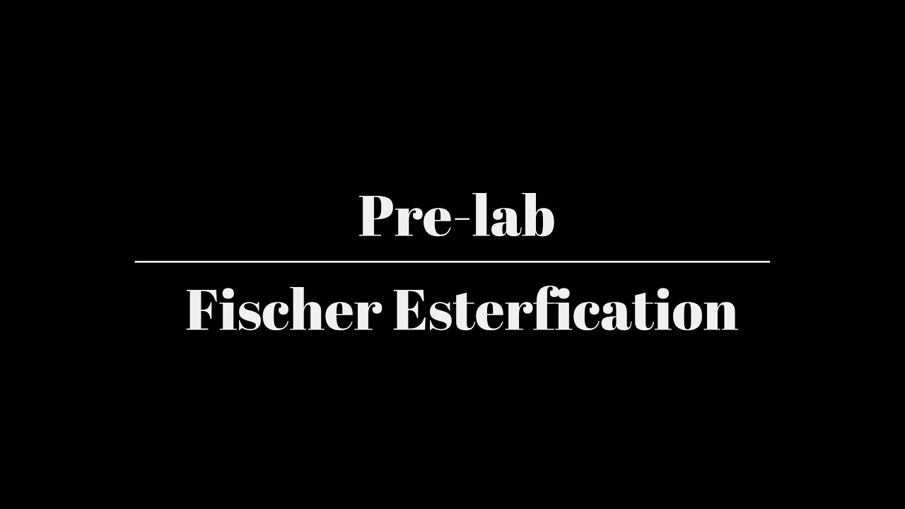 Fischer Esterification Experiment Pre-lab Discussion [Online] - YouTube