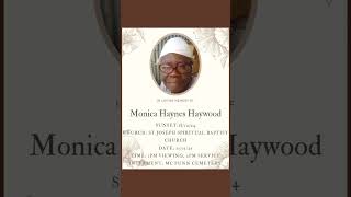 Monica Haynes-Haywood | Funeral Announcement #ObituariesSVG #Obituaries #svg #StVincent