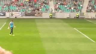 Petr Cech and Chelsea training before match in Slovenia