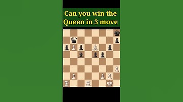 Chess Puzzles - Can you win The Queen in 3 Moves? #chess #puzzle