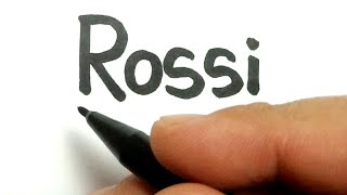 spesial MOTO GP , cara menggambar kata ROSSI menjadi Valentino Rossi dari moto gp