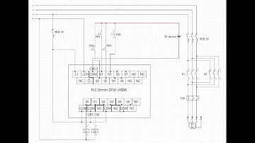 20022023 PLC Omron CP1E-E14SDR Wiring Forward Reverse