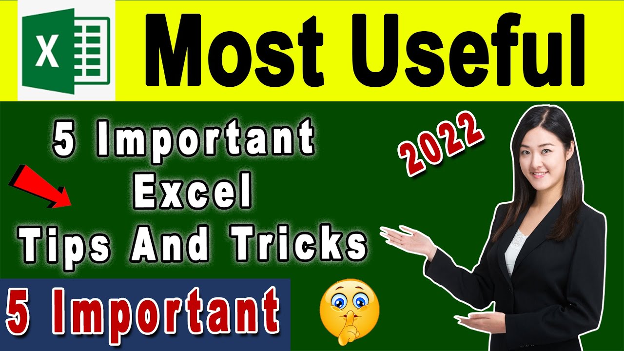 5 important Tips and Tricks In Excel | useful excel top 5 tricks - YouTube