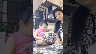 when baby wants to cookBusy Evening to night routine of a mom#shorts #ytshort #minivlog