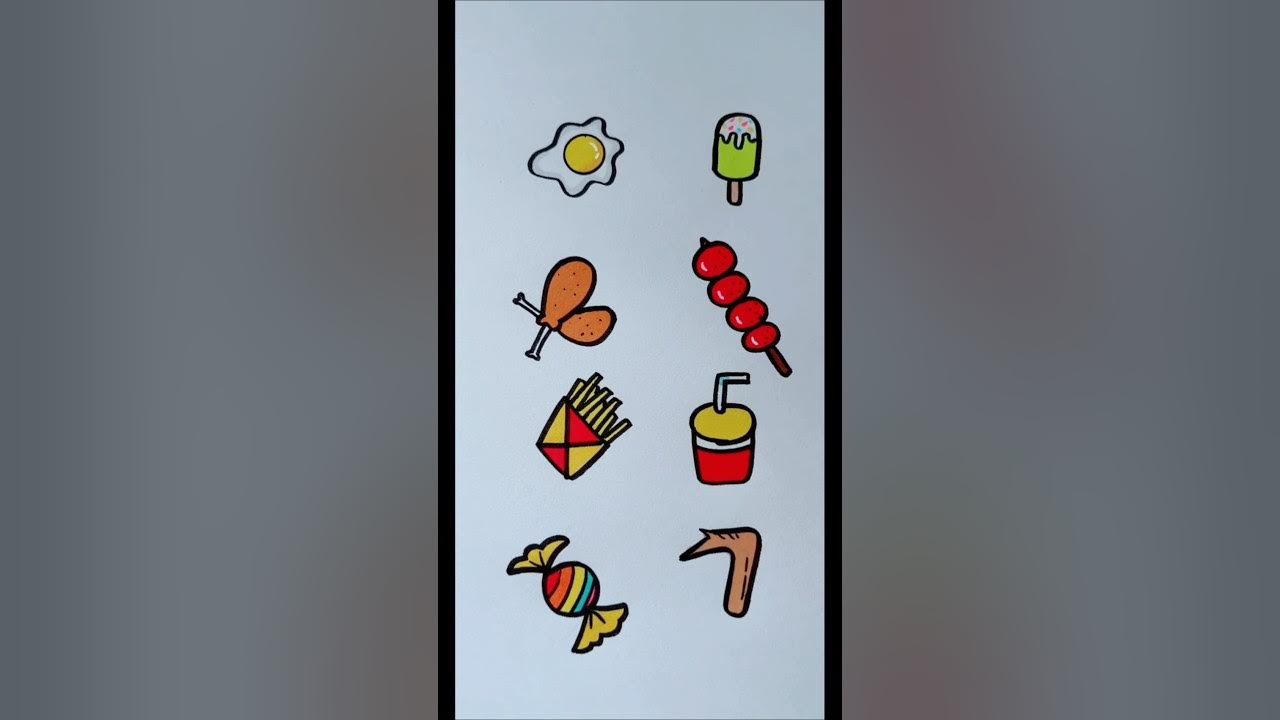Menggambar jenis makanan ringan dengan sangat mudah#edukasi Menggambar jenis makanan ringan dengan sangat mudah#edukasi