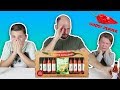 Hot sauce challenge with our dad  ghost pepper sauce