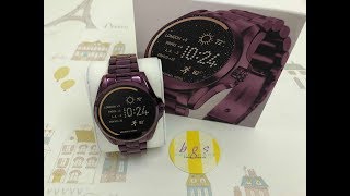 michael kors access mkt5017 bradshaw bracelet smart watch in purple