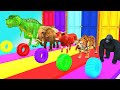 Fountain Crossing with Cow Gorilla Tiger T rex Choose the Right Food Challenge Scary Teacher 3D Doll