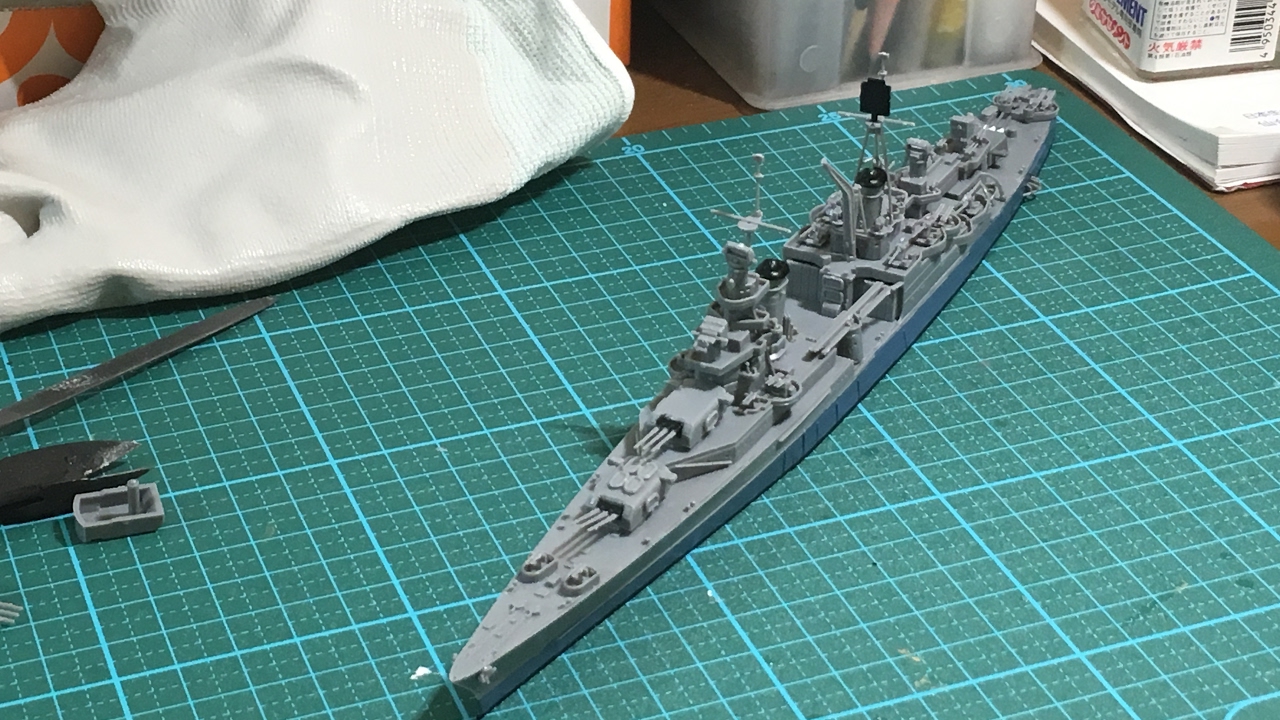 米海軍重巡洋艦インディアナポリスを組み立てる其の肆 - YouTube