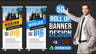 50+ Roll up banner design Photoshop PSD Template Free Download