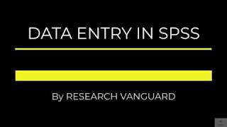 1.2 Data entry in SPSS