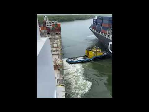 It's almost a collision without the support of a tugboat.