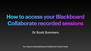 How to access your Blackboard Collaborate recorded sessions