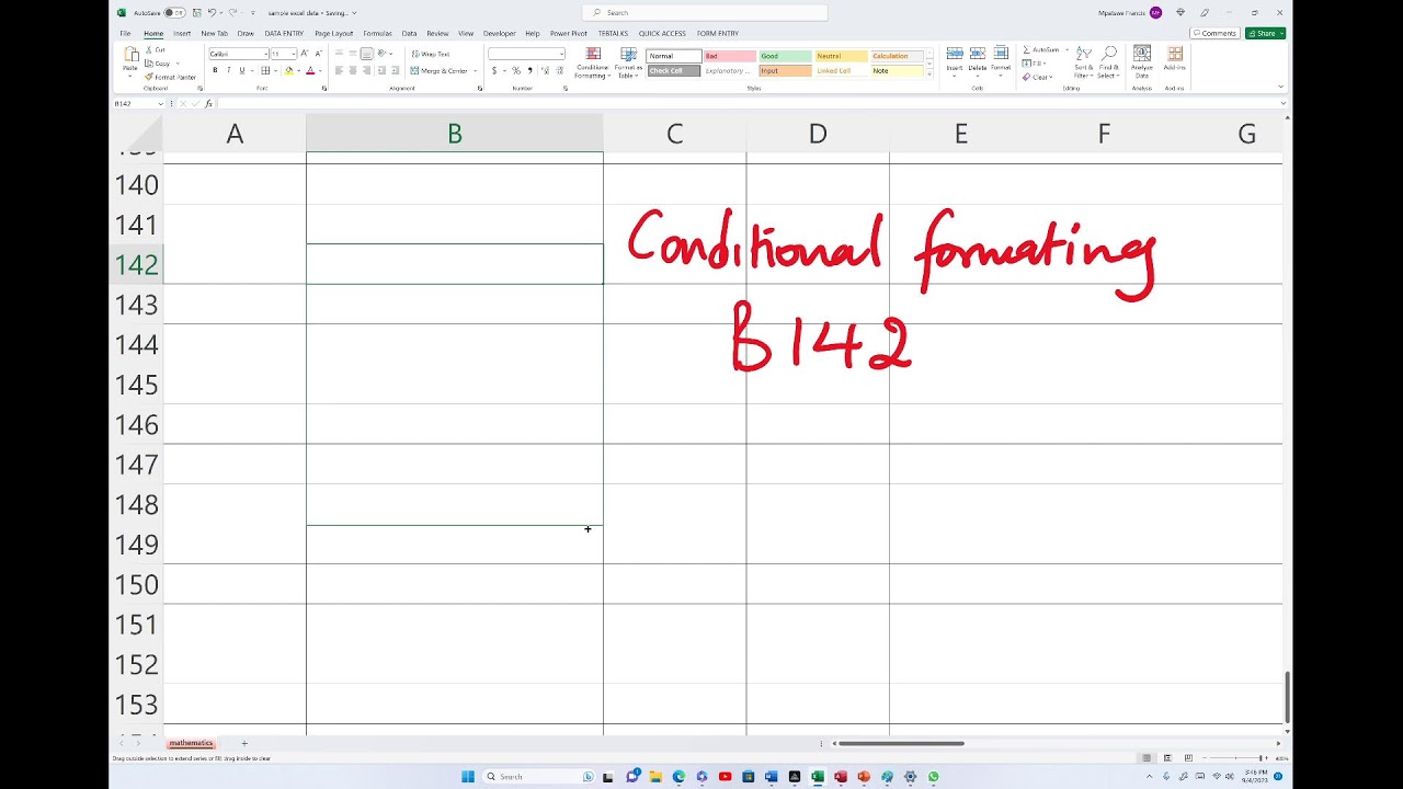 Dealing with Condition Formating in Excel