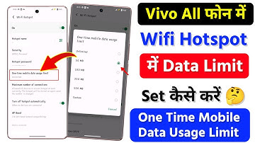 Vivo Phone Wifi Hotspot Me Data Limit Kaise Lagaye | How To Set Hotspot Data Limit In Vivo Phone