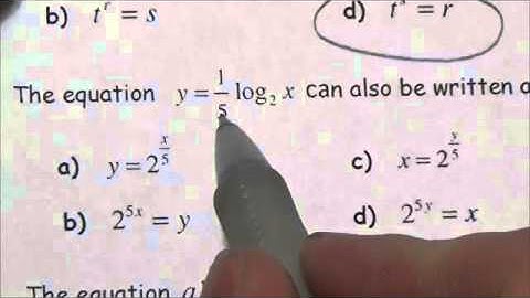 Math 30-2 Logarithms Review MC#7