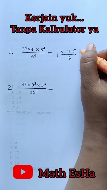 EXAMPLE OF EXPONENT QUESTIONS IN THE FORM OF BASIC MATHEMATICS EXPANSION QUESTIONS FOR THE SKD TI...