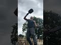 Ambidextrous master level freestyle mini tennis ball juggle using pickleball paddles