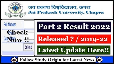JP University Part 2 result kab aaega | JPU Part 2 Result 2019-22 | Release Date | BSC | BCOM | BA