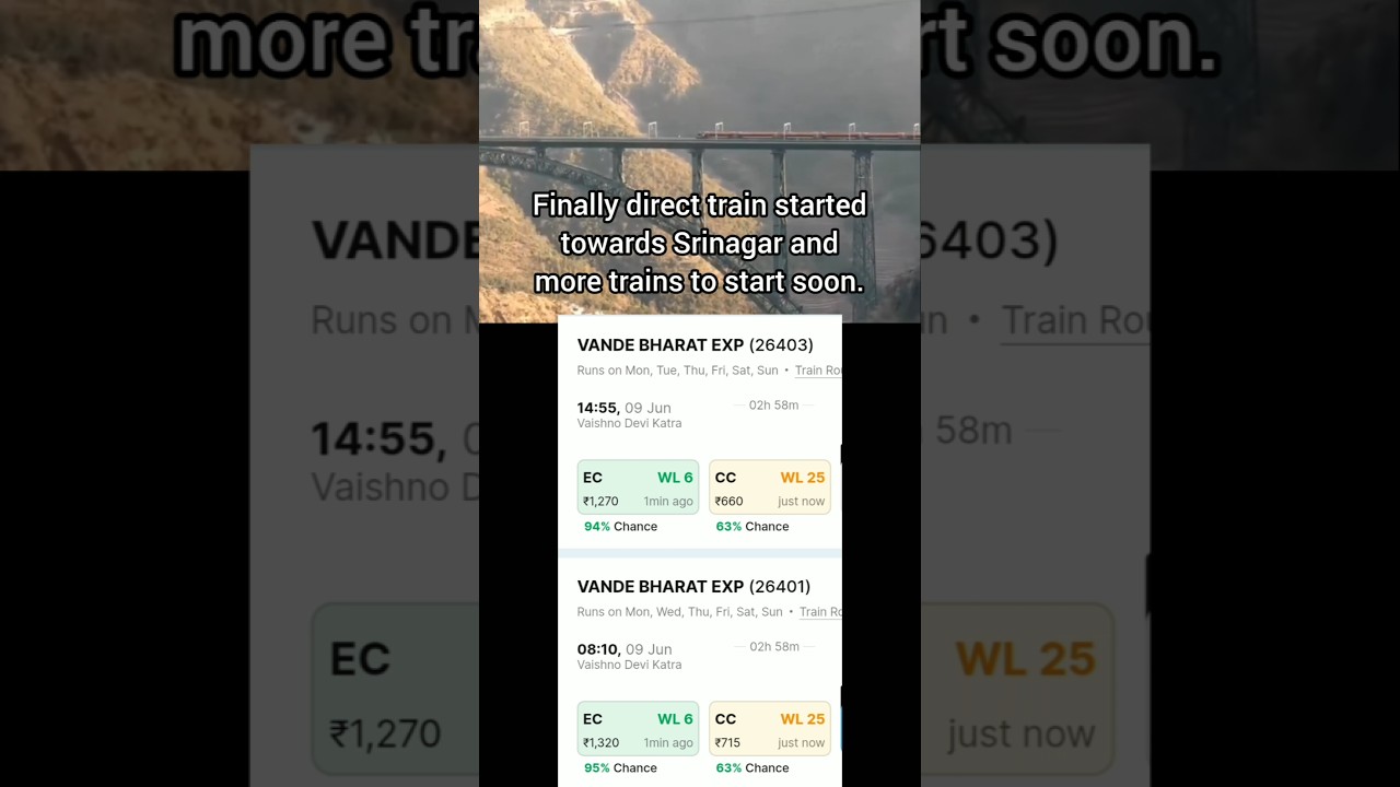 Katra to Srinagar Vande Bharat Train 🚆 started #srinagar #katra #vandebharatexpress