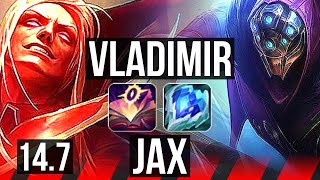 VLADIMIR vs JAX (TOP) | Rank 2 Vlad, 6 solo kills, Legendary, 10/3/5, Rank 18 | TR Challenger | 14.7