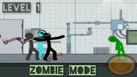 Anger of stick 5 gameplay (level 1 walkthrough) zombie mode menu / hatchet Lv5 weapon / android ios
