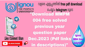 mmpm 004 dec.2023 free solved previous year question paper pdf links in descriptions