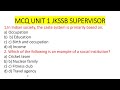unit 1 | JKSSB SUPERVISOR  SPECIALIZATION  MCQ | COMPLETE UNIT MCQ | A REVIEW |#jkssb #supervisor