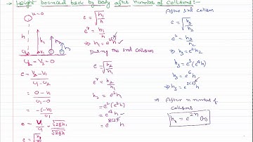 Height Bounced Back by ball after number of Collisions : IIT JEE and NEET Physics