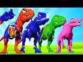 Tyrannosaurus Rex &amp; Indominus Rex &amp; Carnotaurus , Dinosaurs Break Out Battle in Jurassic World