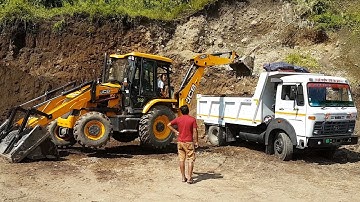 JCB Dozer Loading Sandy Mud in Truck 2 - JCB Dozer Video