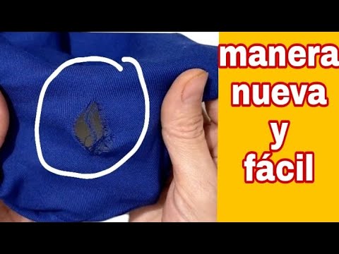 Remendar Ropa como como remendar un agujero en la ropa de forma invisible muy facil ...