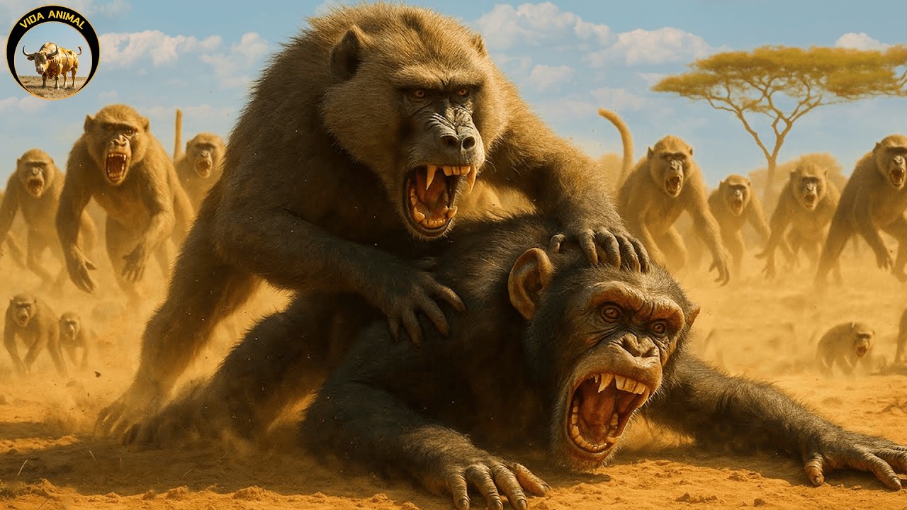 África salvaje – Feroces batallas entre babuinos y leopardos #animales #animalessalvajes