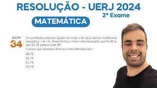 Uerj 2024  A Professor Needed To Adjust The X Grades Of His Students Transforming Them Into Y 